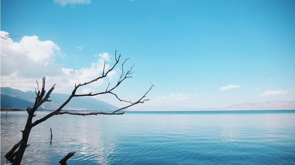 云南大理洱海和苍山风景,五月的云南大理洱海