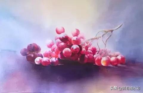 晶莹剔透的葡萄,水彩葡萄图片