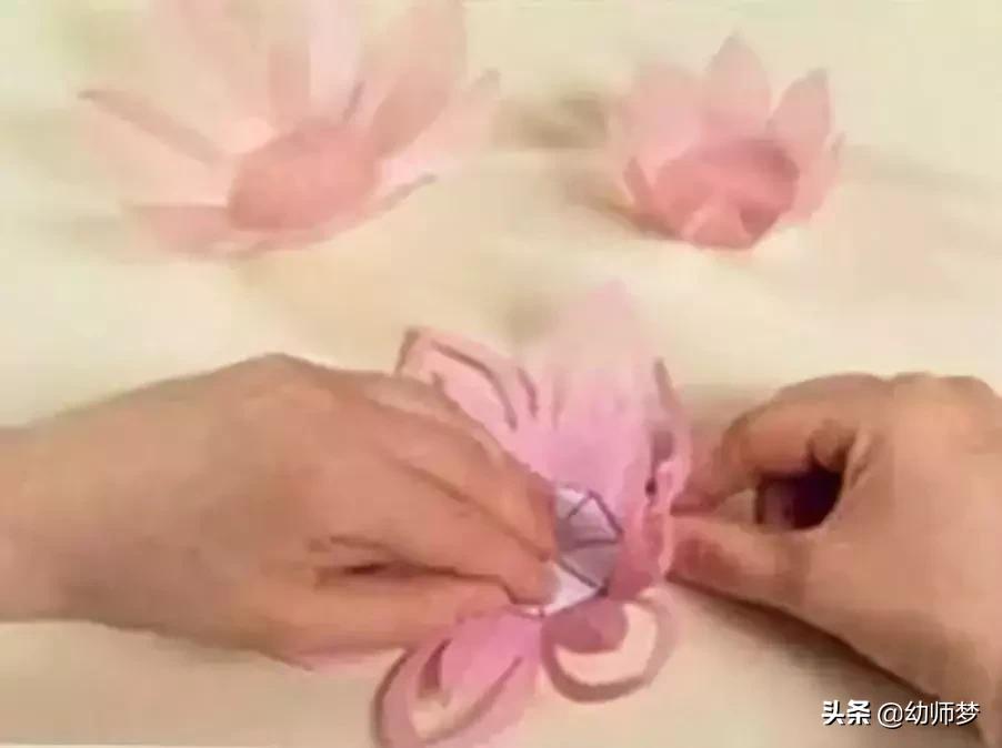 半成品荷花睡莲手工材料包,荷花睡莲水池制作