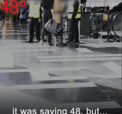 为了验证商场测体温是不是形式，油管博主把脑门捂到48度