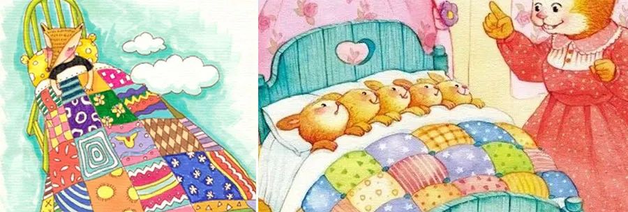 儿童画我有一双巧巧手,花被子儿童画小班