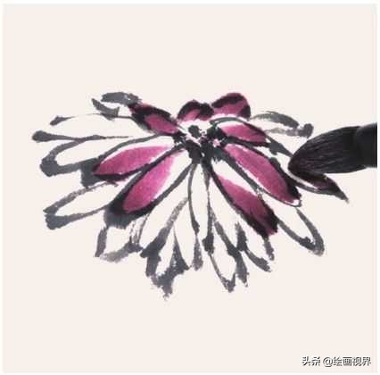 菊花花头国画画法和步骤,菊花花头写意画法教程