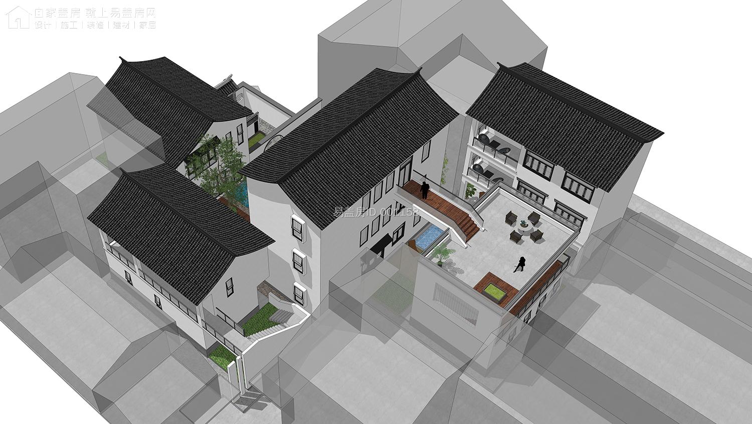 中式别墅群，不想住了可以作为民宿，顶天露台可烧烤、篝火舞会