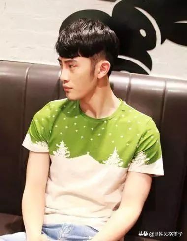 男生上圆下尖脸型适合的清爽发型,下宽上窄的脸型男士发型