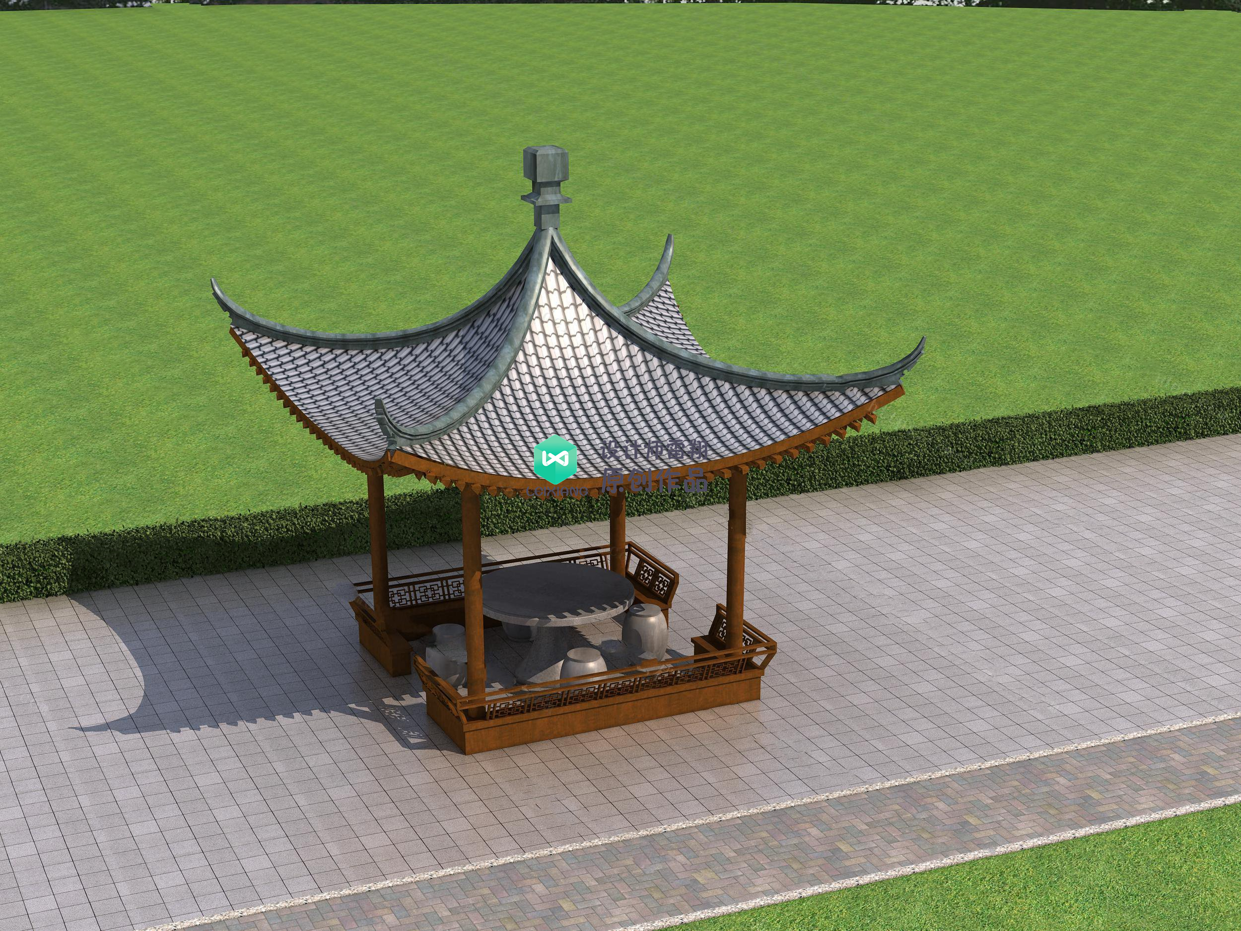 庭院凉亭设计,庭院景观凉亭制作过程