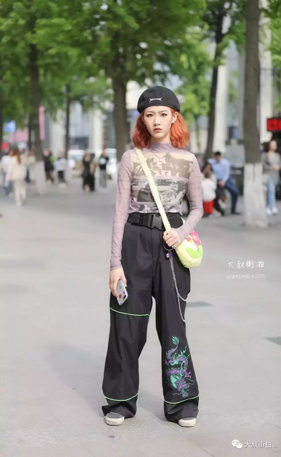 街拍绿色气质v领,街拍大v领