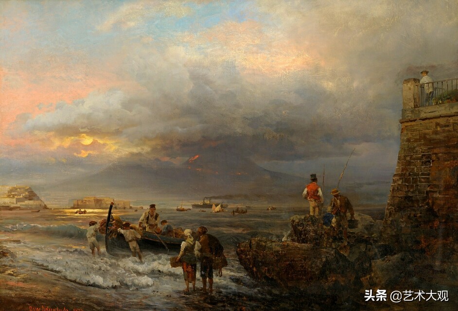 欧洲古典风景油画作品欣赏,德国古典画家风景油画作品