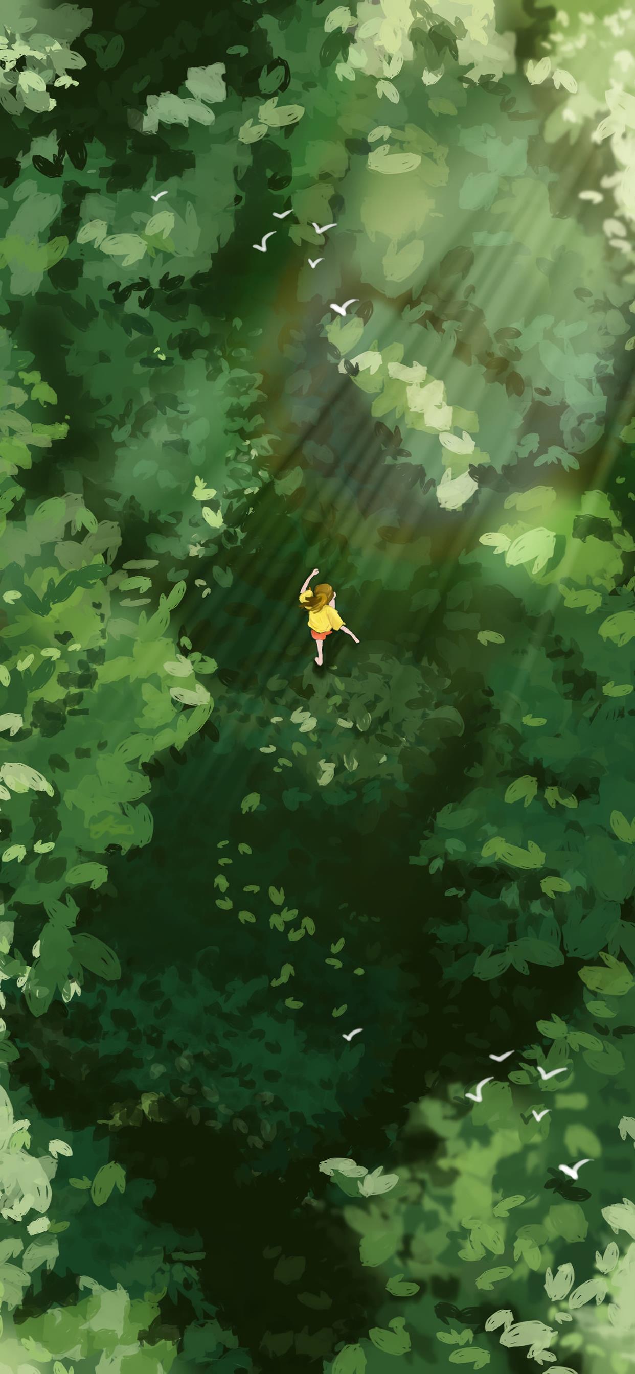 女人专用护眼绿色手机桌面壁纸,手机护眼壁纸高清绿色自然景色