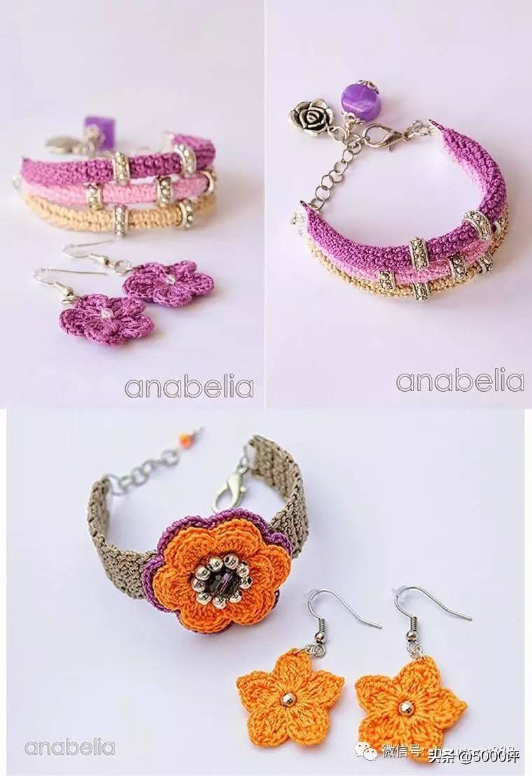 毛线钩精致的饰品,毛线钩织成品小玩意