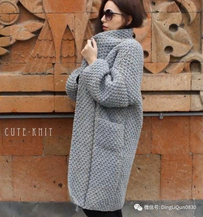 春秋针织女装长款开衫外套,加肥加大针织开衫外套长款