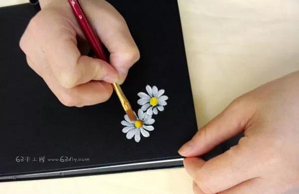 油画风小雏菊手绘茶具,手绘小雏菊整套茶具