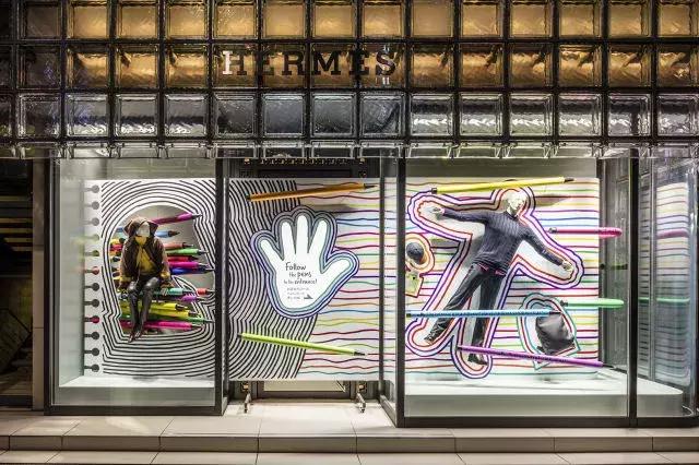 2016年成都爱马仕橱窗,爱马仕东京银座橱窗设计