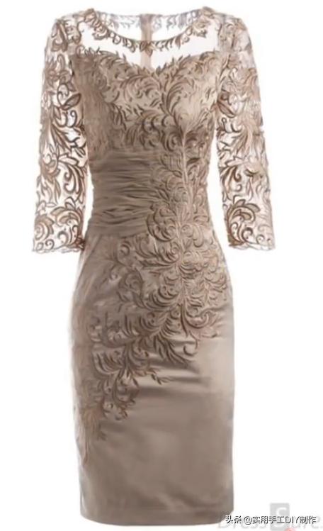 春天的手工白色蕾丝连衣裙,布艺蕾丝连衣裙