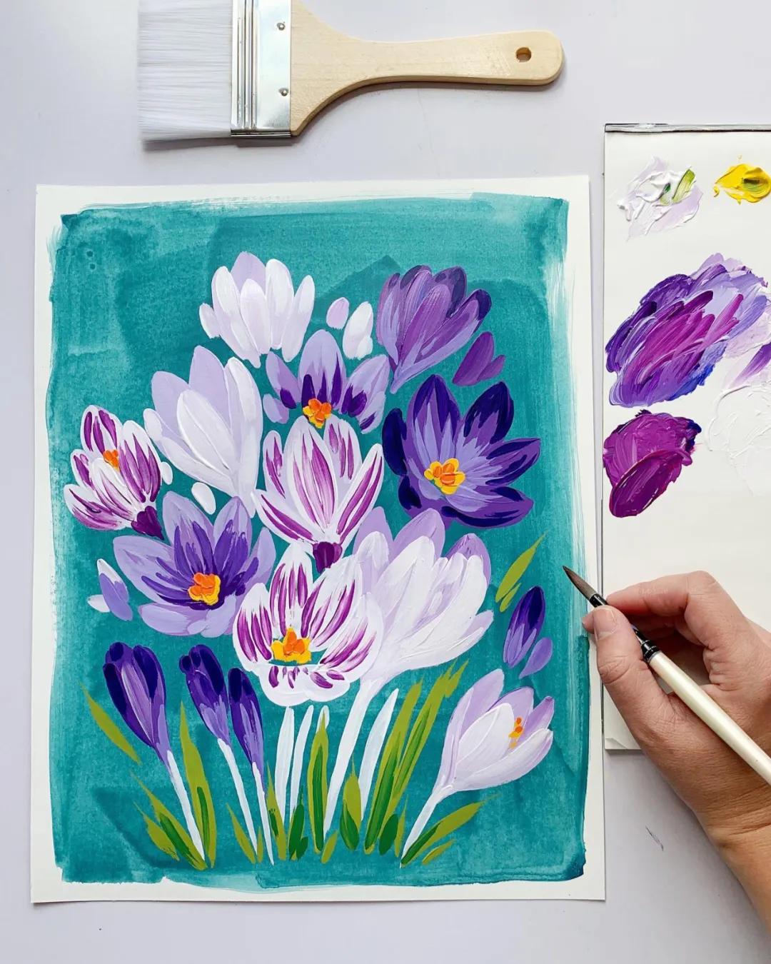 美术创意画幼儿丙烯平涂画,丙烯平涂的正确方法图解