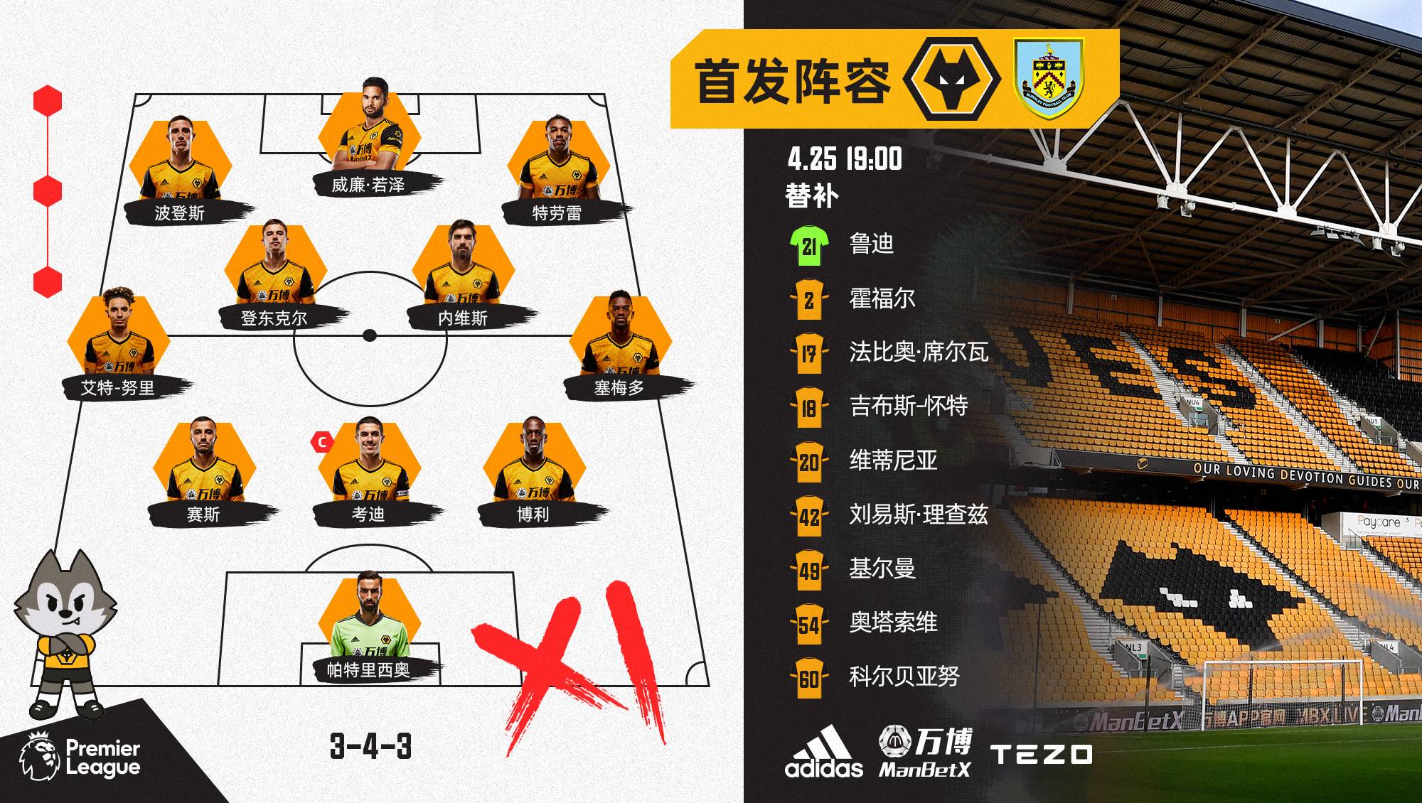 伯恩利对狼队比赛结果,狼队提点客场力擒伯恩利