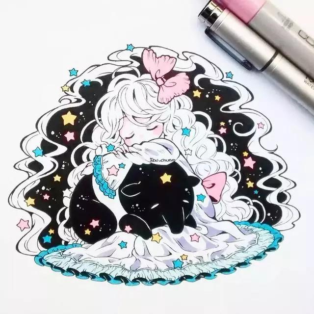 马克笔动漫上色教程q版,动漫手绘马克笔上色教程