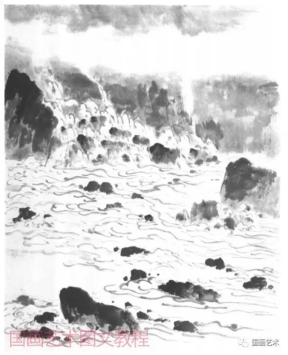 山水画基础技法分享,师恩钊泼墨山水画技法视频