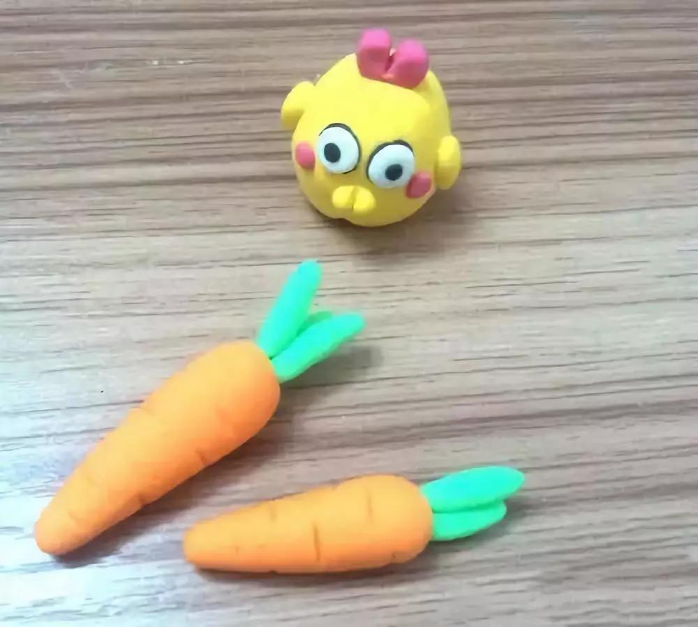 胡萝卜手工作品幼儿园简单教程,手工布艺胡萝卜制作过程图片