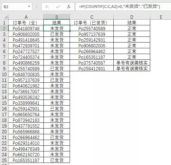 你会用excel函数计算体测成绩吗,使用countif函数核对两列数值差异
