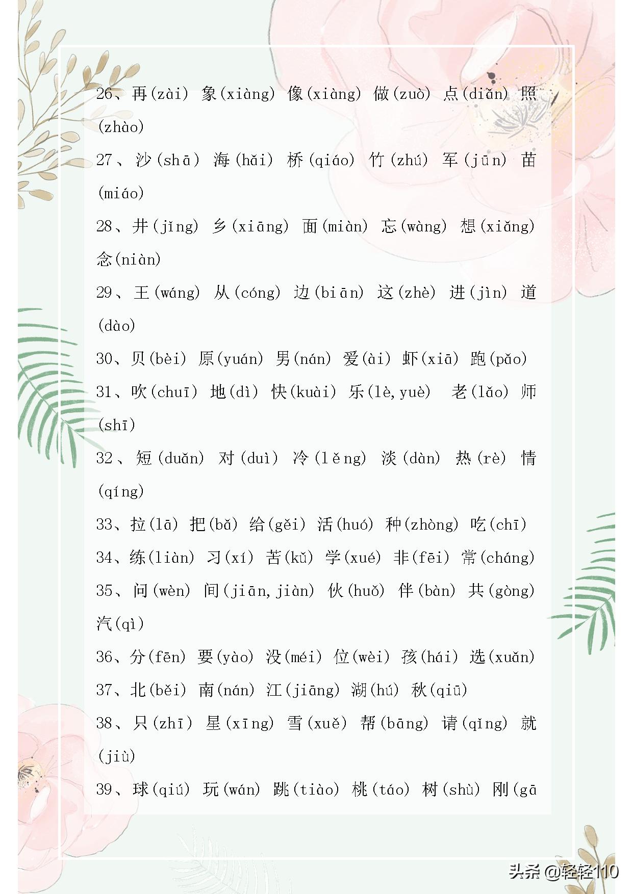 小学1-6年级生字总共2460个带拼音,1到6年级生字表2460个字