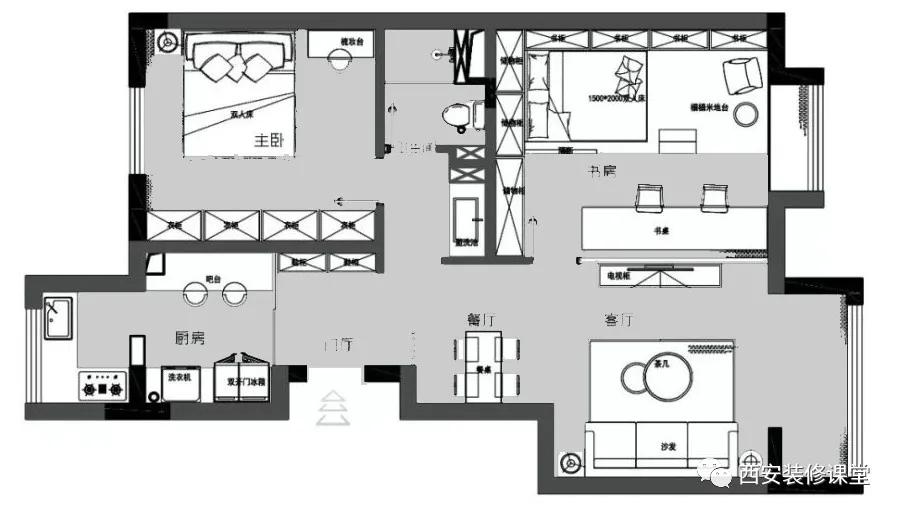 装修房子90平米两室一厅婚房,90平米两室一厅中式婚房