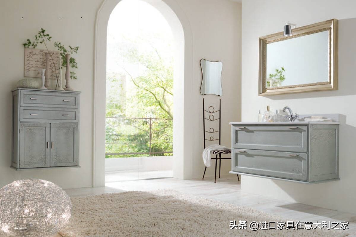 中世纪风格浴室柜,极简轻奢法式品牌浴室柜