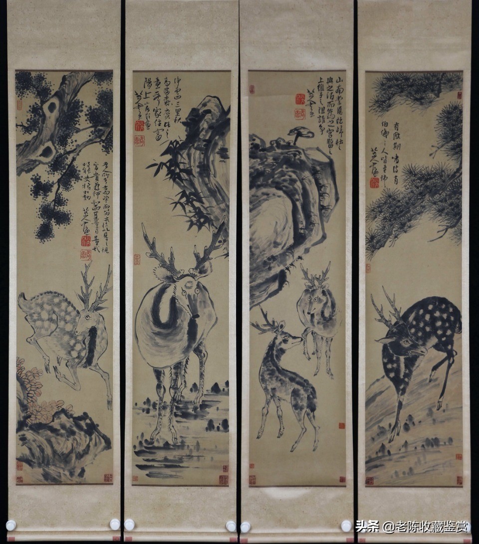 八大山人鹿图,八大山人松鹿图赏析