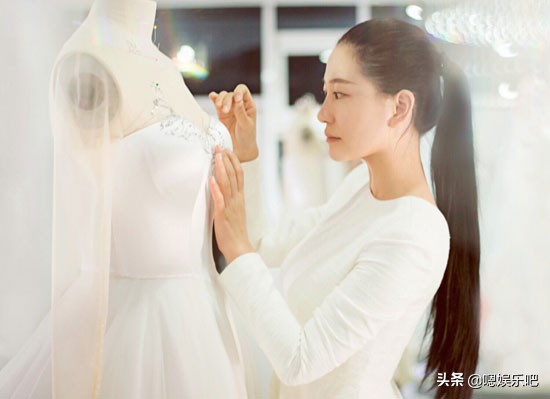 谢娜婚纱礼服,谢娜蓝色婚纱