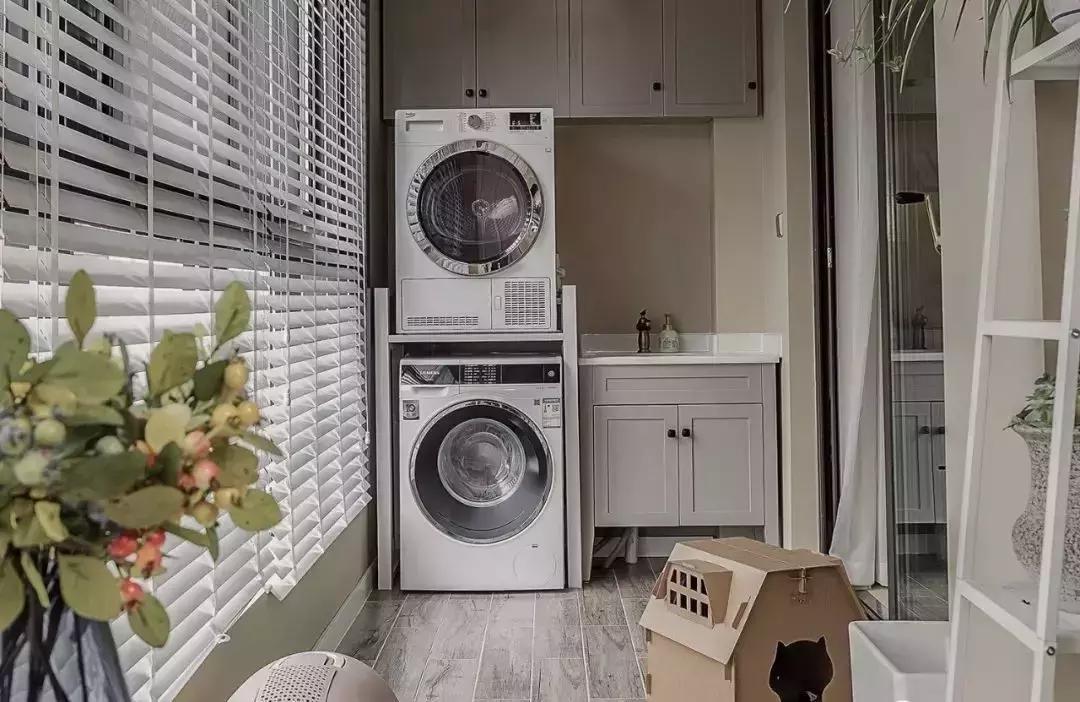 阳台放洗衣机装修效果图,装修洗衣机放阳台还是卫生间
