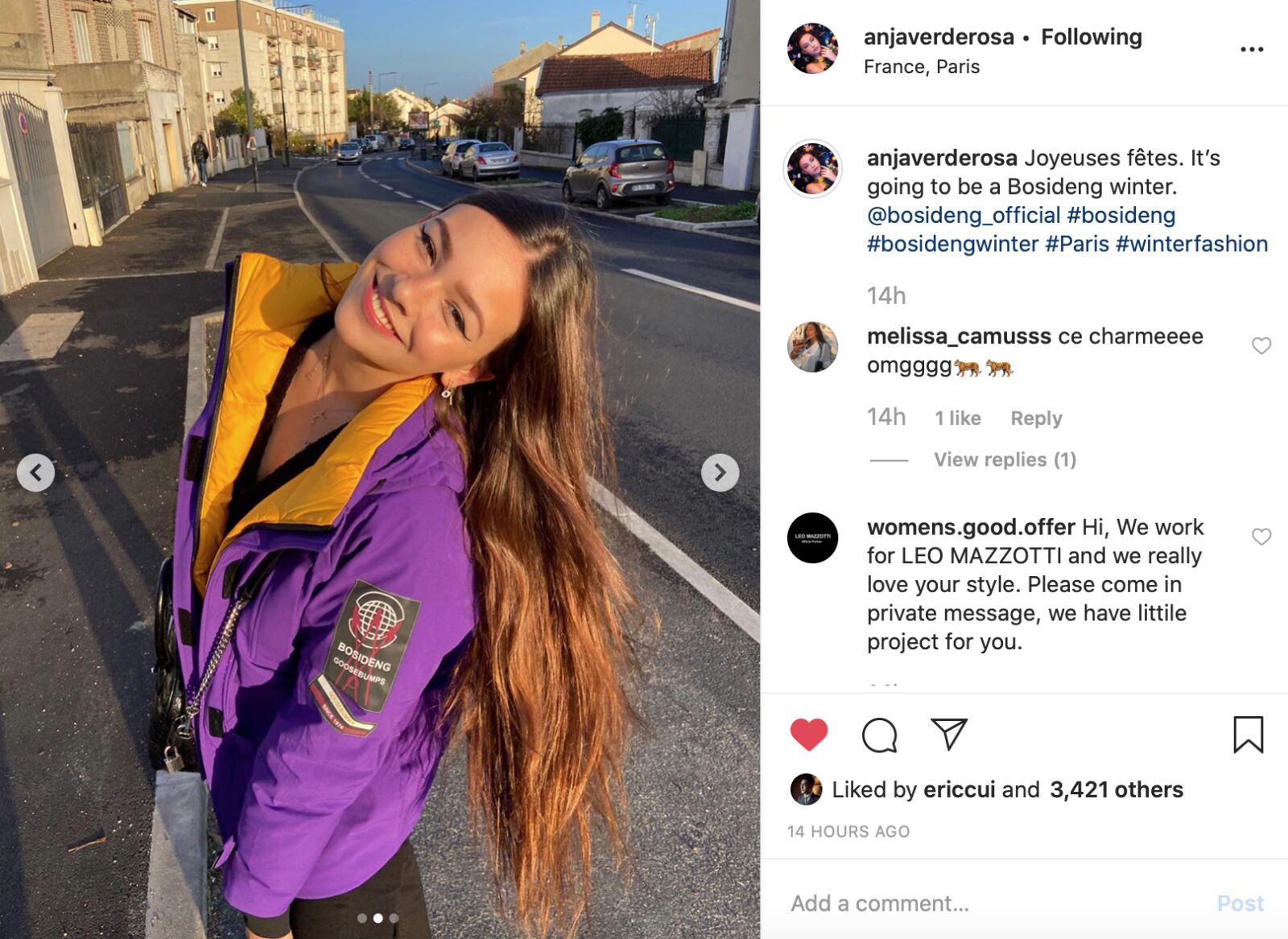 ins女网红打call,ins网红红色羽绒服