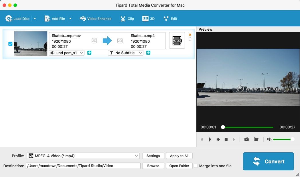 TipardTotalMediaConverterforMac,全媒体格式转换器