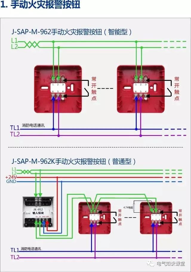西门子消防报警设备接线图,消防报警系统真实接线图