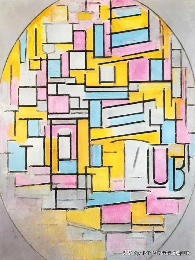 蒙德里安的红黄蓝格子作品名字,蒙德里安的红黄蓝构成解说