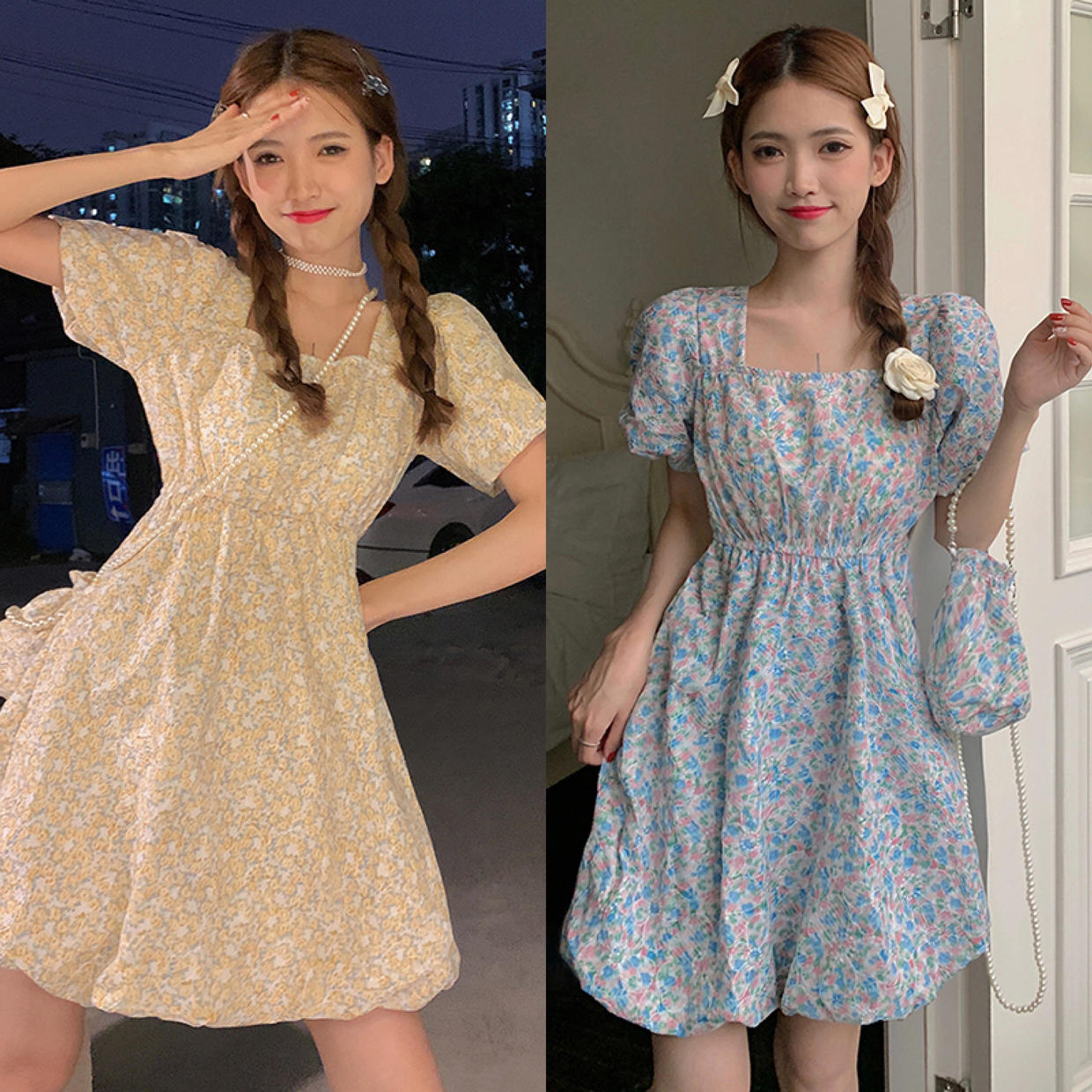 2023年春夏时尚碎花减龄连衣裙,今年夏天又流行起来的碎花连衣裙