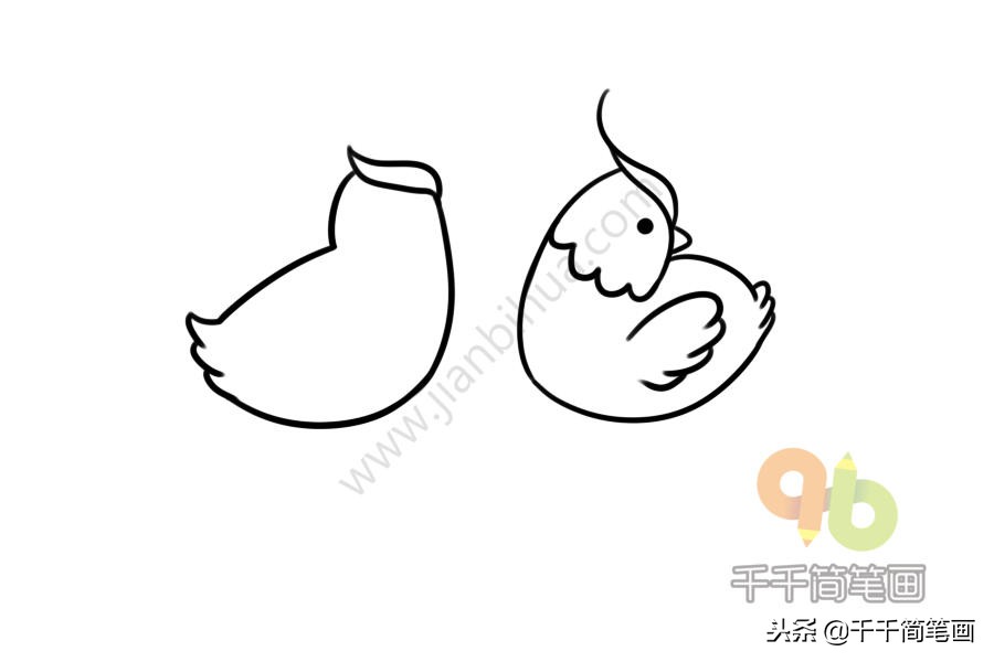 沙暖睡鸳鸯简笔画,睡觉的鸳鸯简笔画