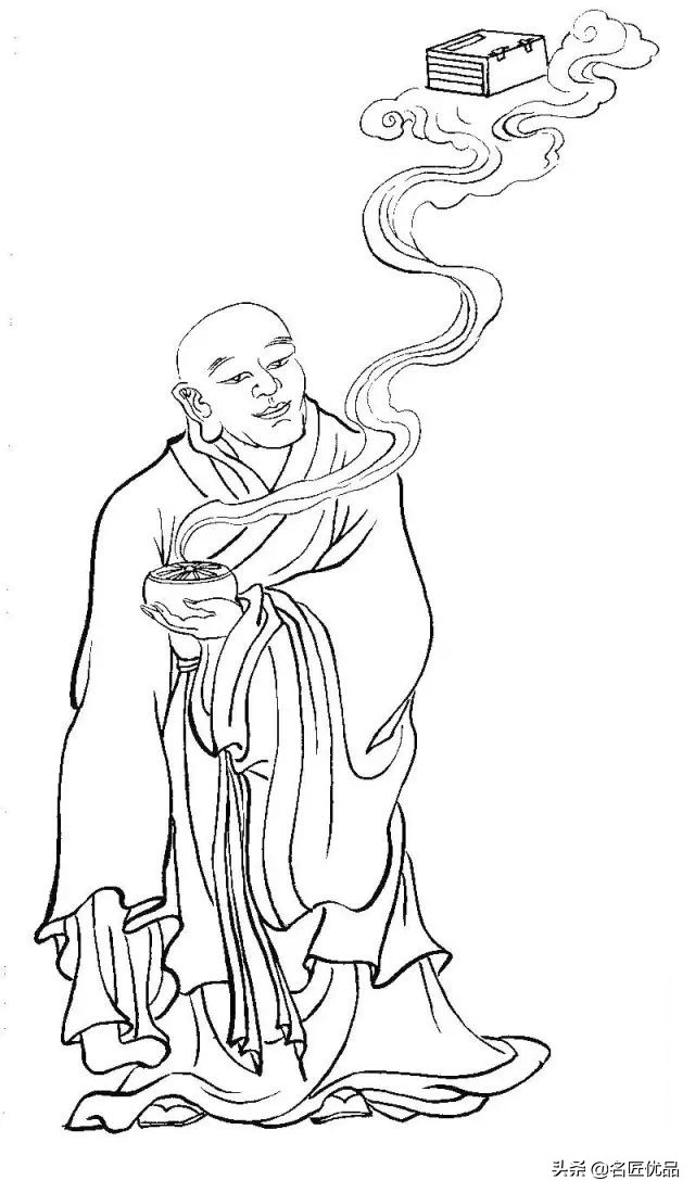 降龙罗汉白描图高清图片,十八罗汉白描图高清图片