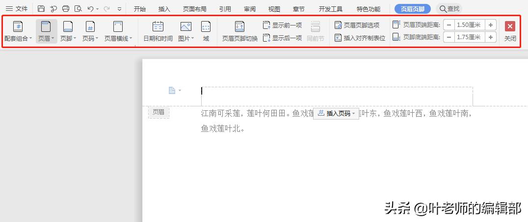 利用页眉和页脚设置格式,页眉页脚编辑技巧