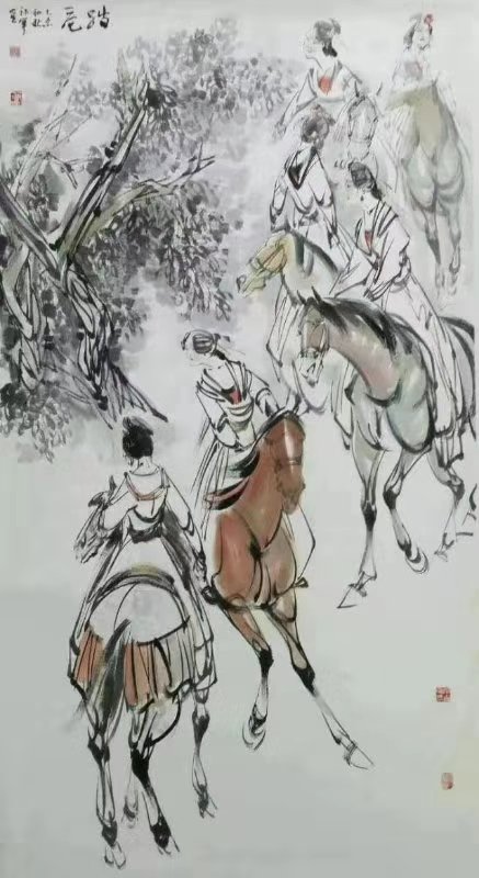 郎军画家作品价格,郎军国画60幅