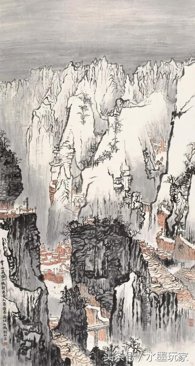 书画家钱松嵒作品价格,钱松喦早期山水画