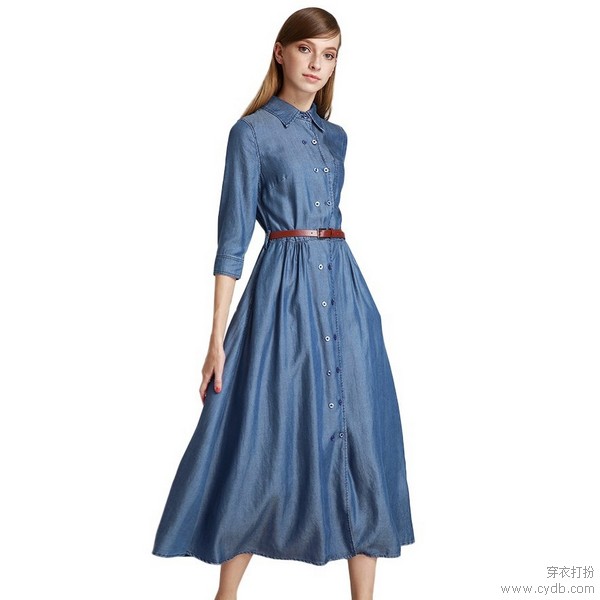 牛仔马甲牛仔连衣裙小个子,牛仔连衣裙前排纽扣