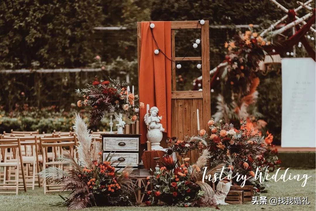 极简西式婚礼户外布置,法式复古婚礼户外效果