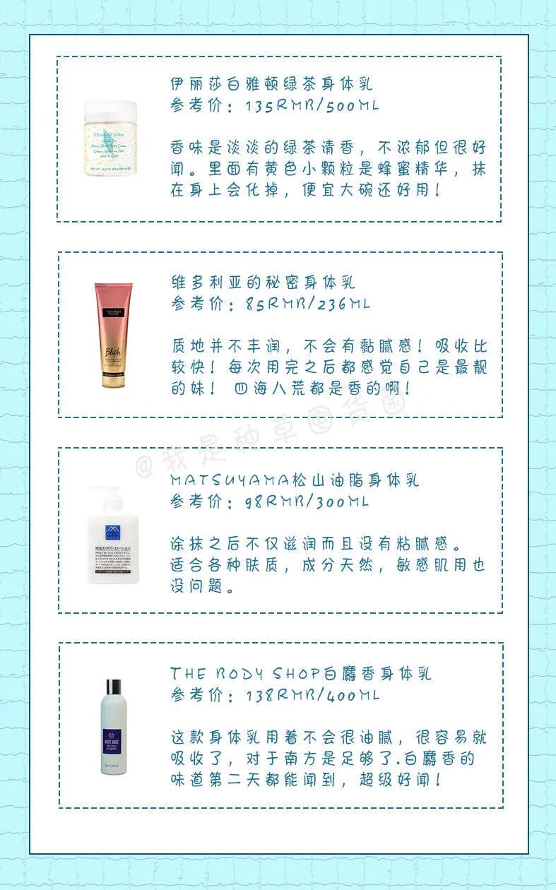 肤感好的身体乳测评,32款身体乳