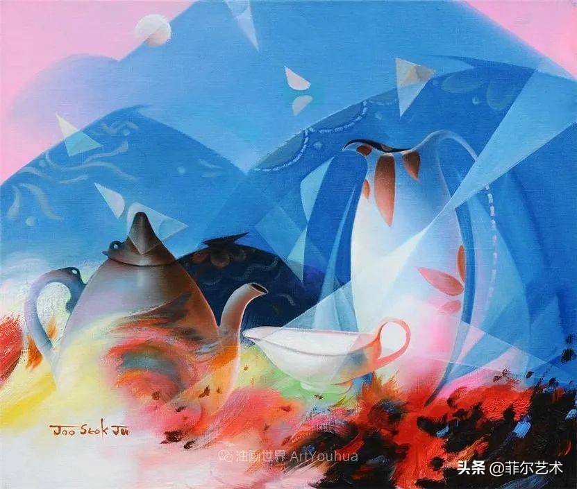 韩国画家朱世柱的作品非常出色，温暖、音乐和神秘