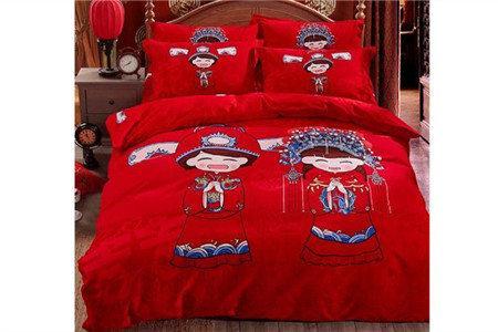 婚礼四件套床上用品,高档次包装婚礼床上用品四件套