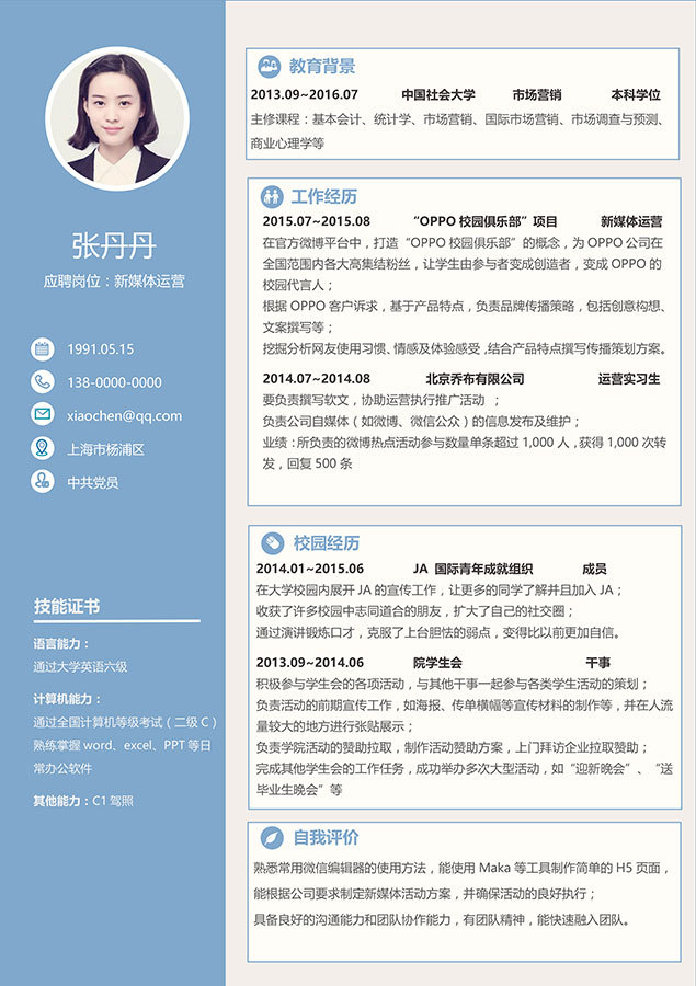 精美个人简历照片,50套高颜值简历模板