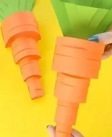 胡萝卜手工作品幼儿园简单教程,手工布艺胡萝卜制作过程图片