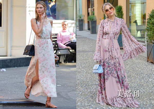 美到极致的印花连衣裙,秋季气质印花法式修身减龄连衣裙