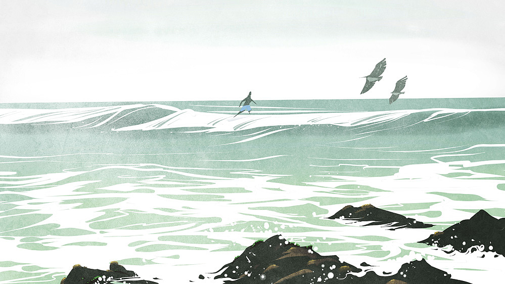 两个人的旅行,两个人的插画