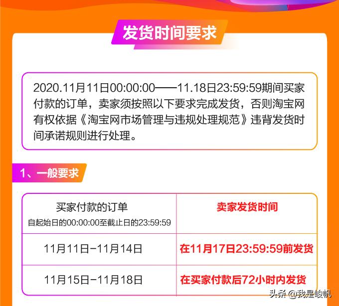 2020年11月1日淘宝活动规则,2018年淘宝几号发货