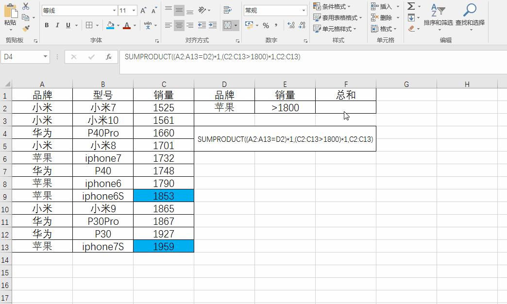 Excel一个函数搞定条件查找、条件计数、条件求和、不重复计数。